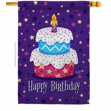 PATIO TRASERO Celebrate Birthday Double-Sided House Flag, Multi Color PA3914794